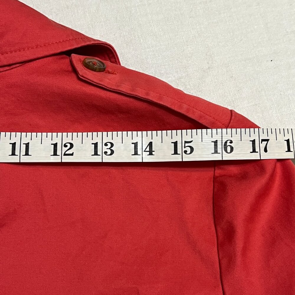 Brooks Brothers 346 Red Cotton Belted Short Trench Coat Size 8 - Picture 10 of 10